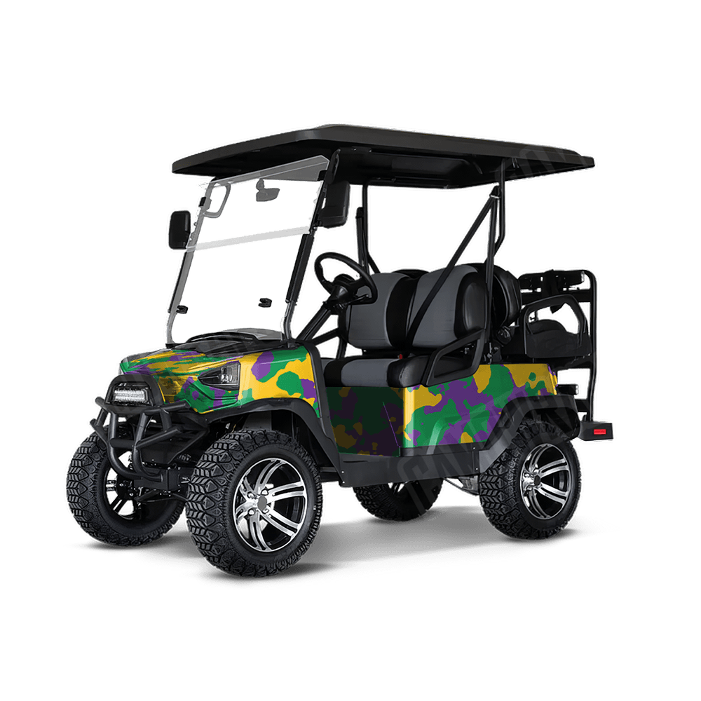 Large Cumulus Mardi Gras Golf Cart Camo Vinyl Wrap