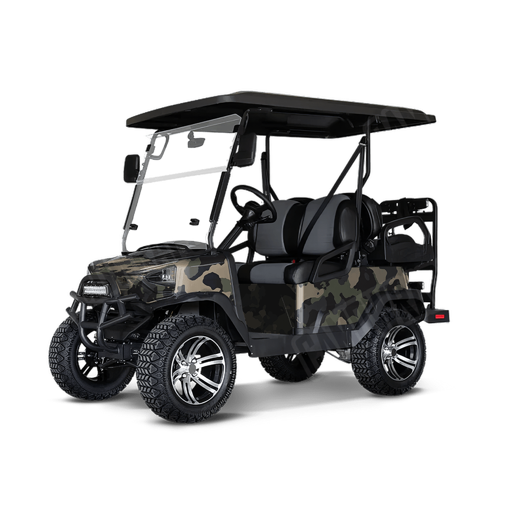 Large Cumulus Militant Charcoal Golf Cart Camo Vinyl Wrap