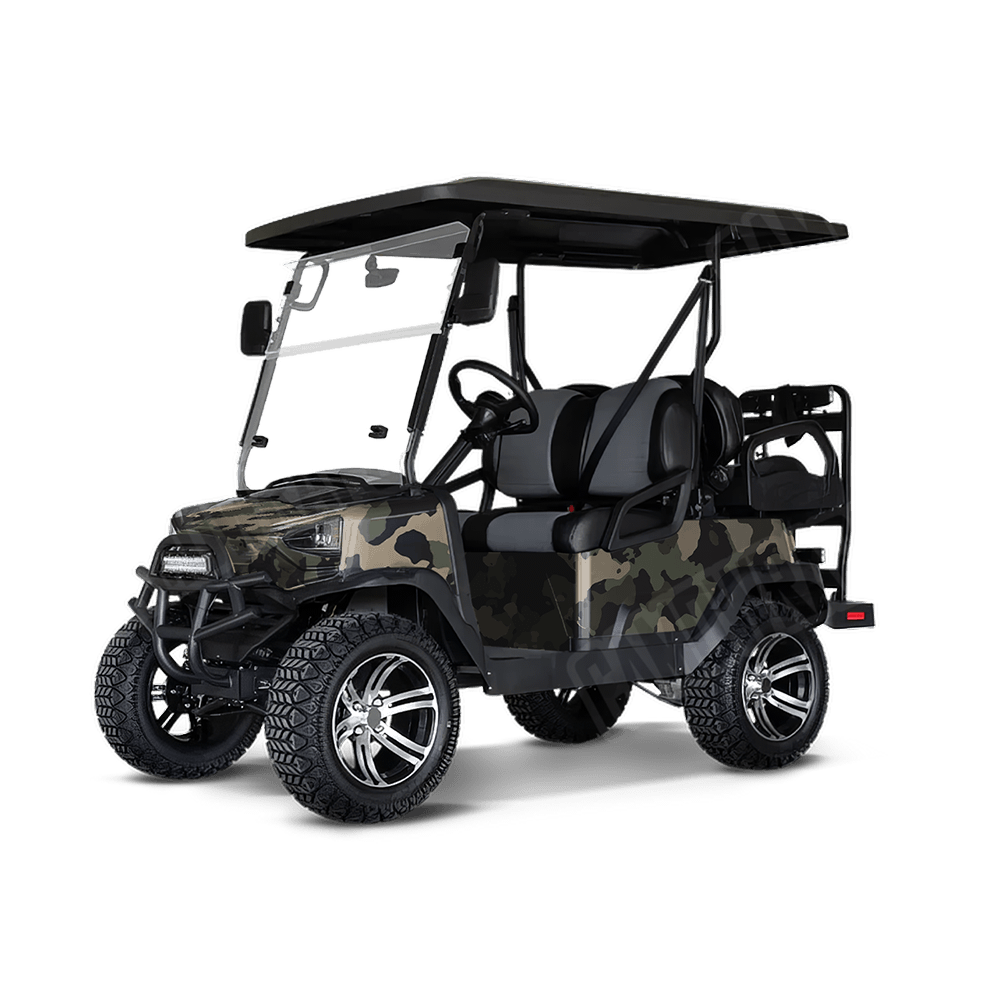 Large Cumulus Militant Green Golf Cart Camo Vinyl Wrap