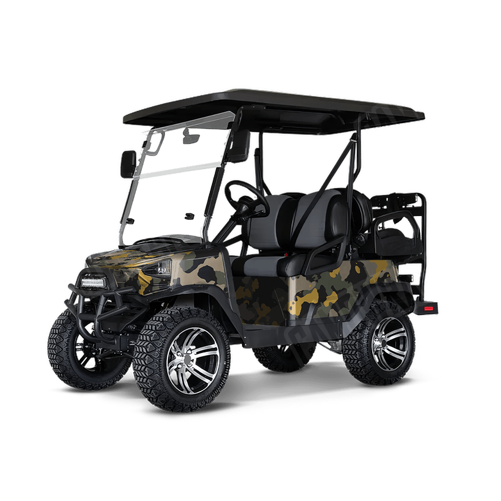 Large Cumulus Militant Yellow Golf Cart Camo Vinyl Wrap