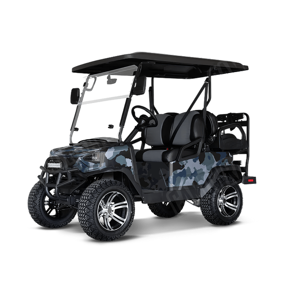 Large Cumulus Navy Golf Cart Camo Vinyl Wrap