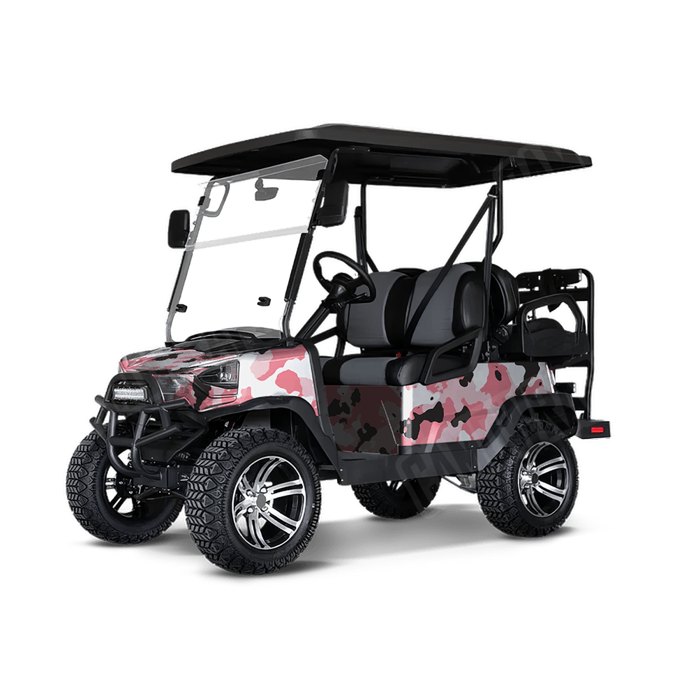 Large Cumulus Pink Golf Cart Camo Vinyl Wrap