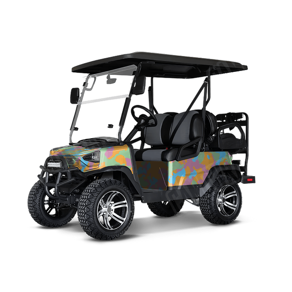 Large Cumulus Sherbert Golf Cart Camo Vinyl Wrap