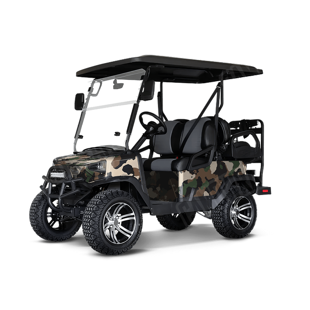 Large Cumulus Woodland Golf Cart Camo Vinyl Wrap