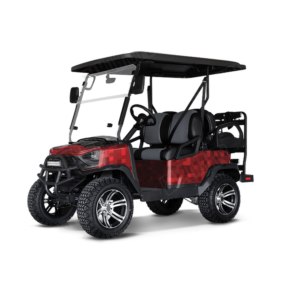 Pixel Elite Red Golf Cart Wraps