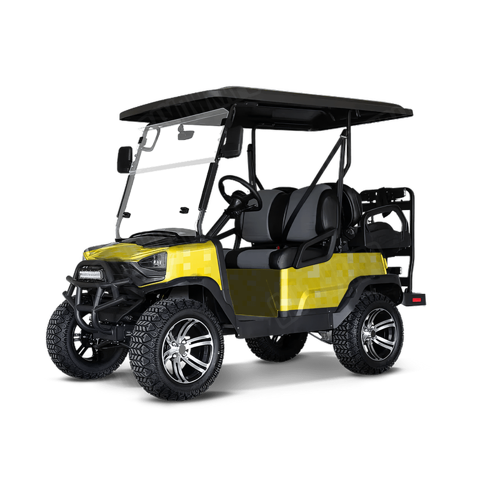 Pixel Elite Yellow Golf Cart Wraps