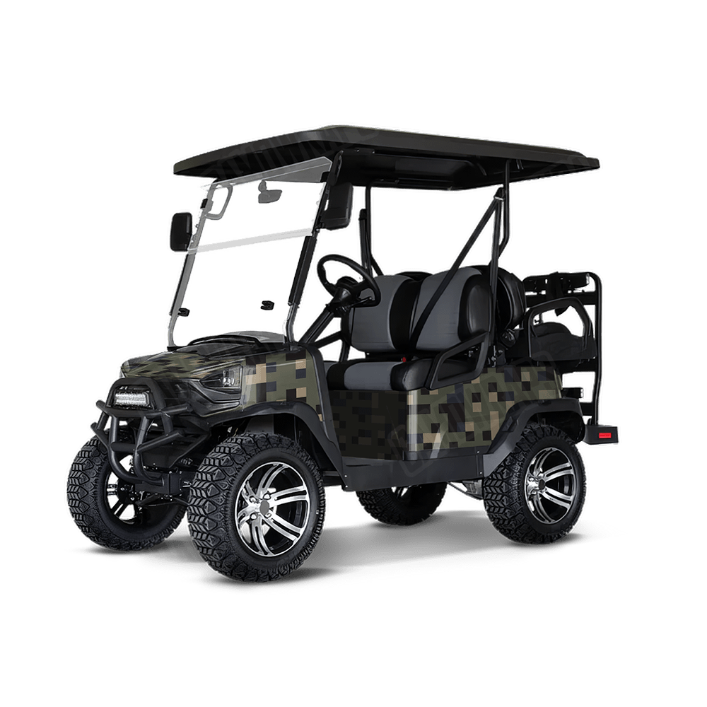 Pixel Militant Blue Golf Cart Wraps