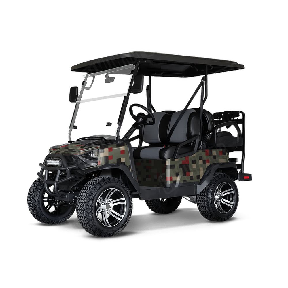 Pixel Militant Red Golf Cart Wraps