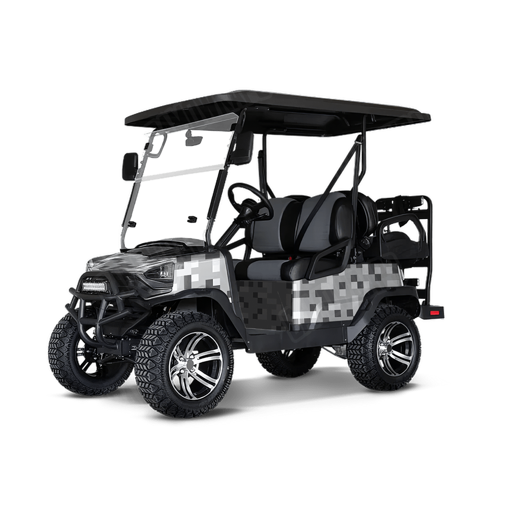 Pixel Snow Golf Cart Wraps