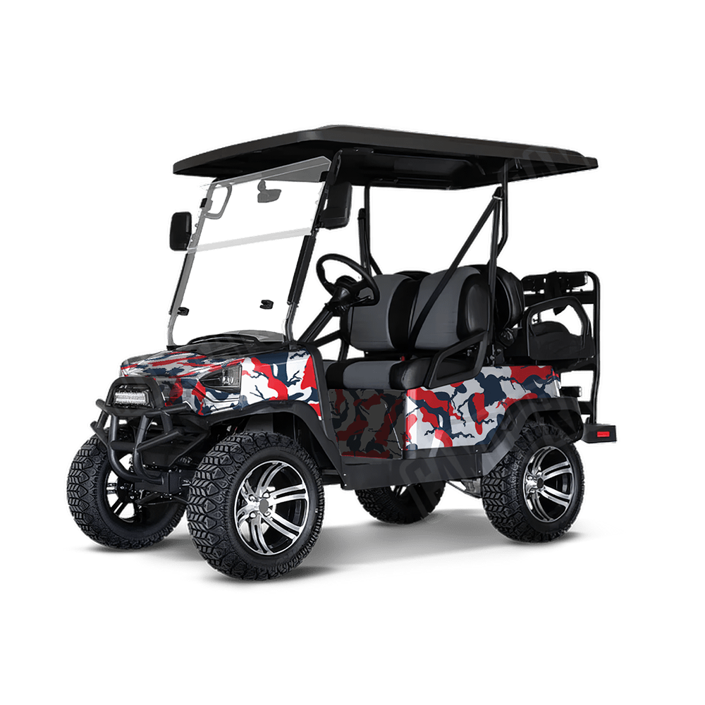 Large Ragged America Golf Cart Camo Vinyl Wrap