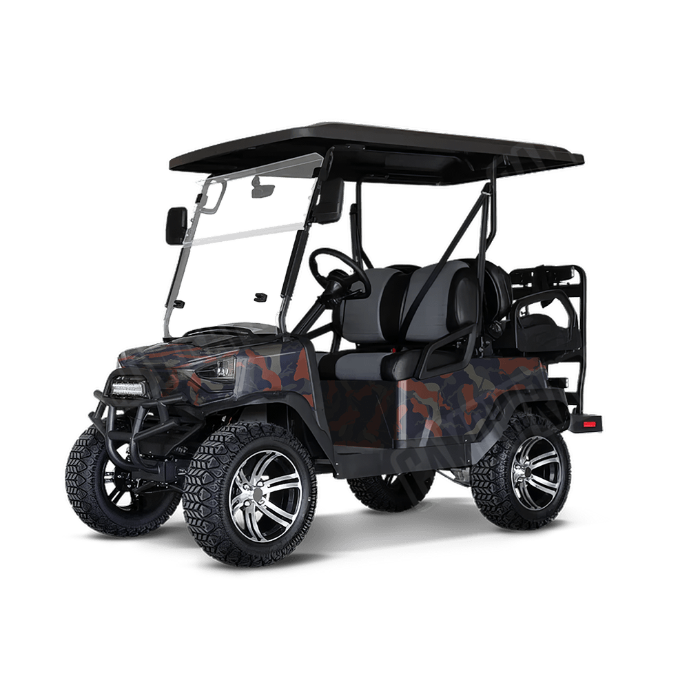 Large Ragged Blue Copper Golf Cart Camo Vinyl Wrap