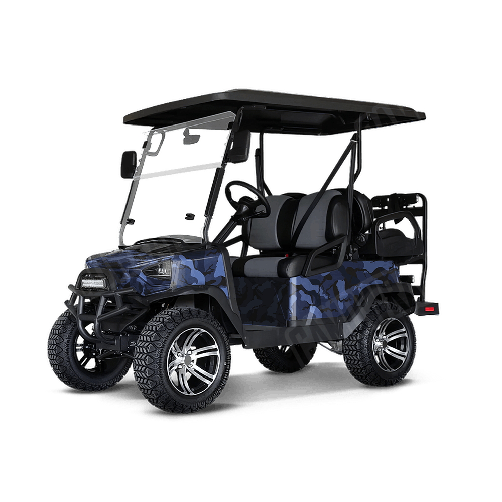 Large Ragged Blue Midnight Golf Cart Camo Vinyl Wrap