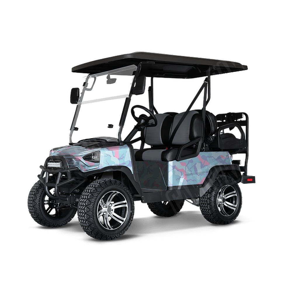 Large Ragged Cotton Candy Golf Cart Camo Vinyl Wrap