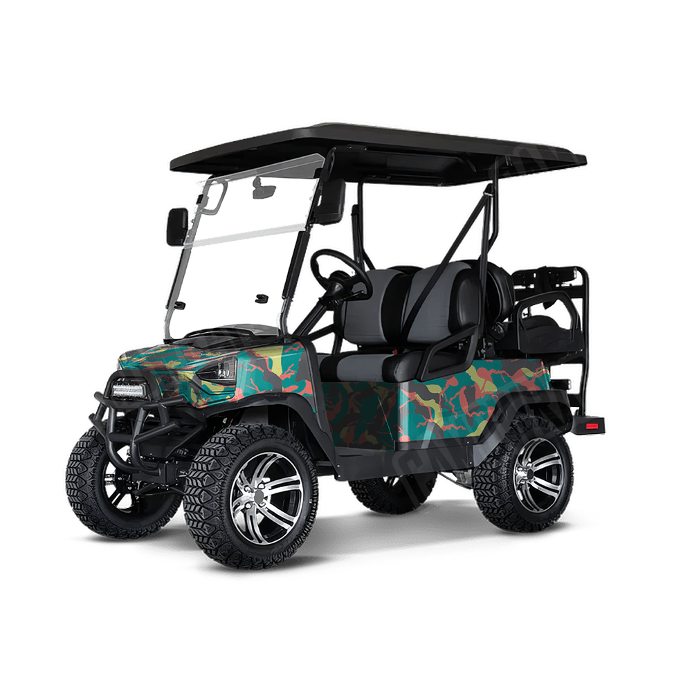 Large Ragged Fiesta Golf Cart Camo Vinyl Wrap