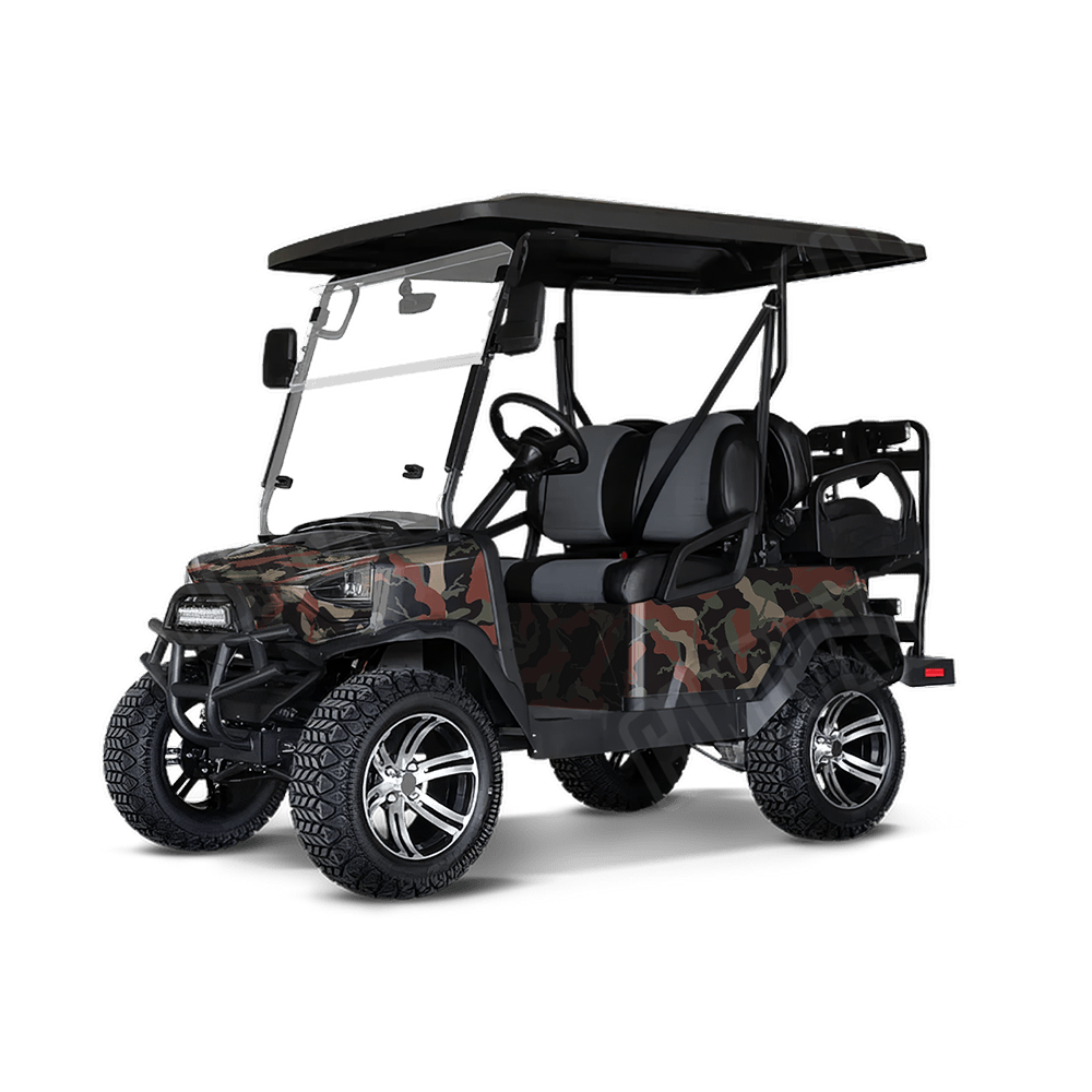 Large Ragged Militant Copper Golf Cart Camo Vinyl Wrap