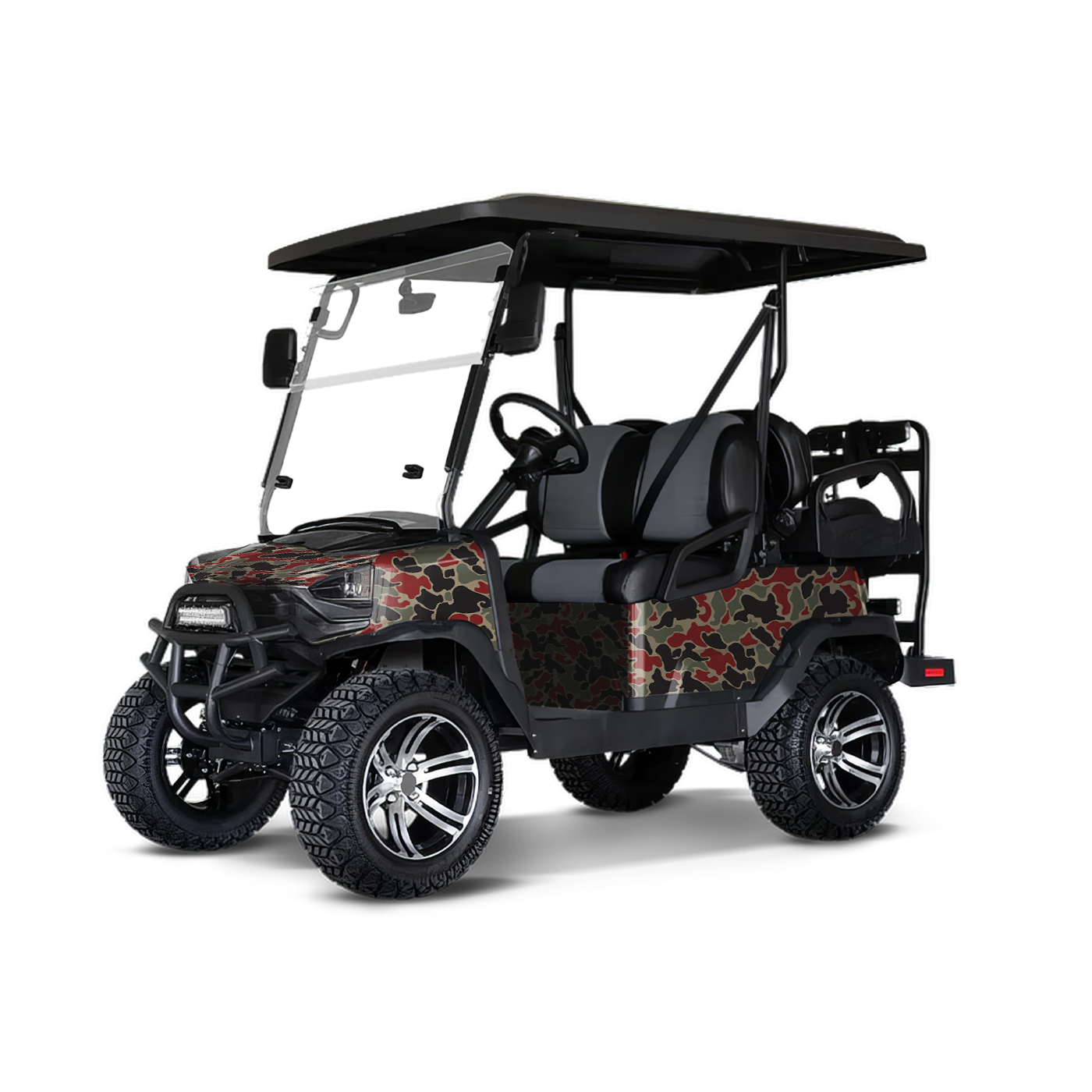 Old School Duck Militant Red Golf Cart Wraps