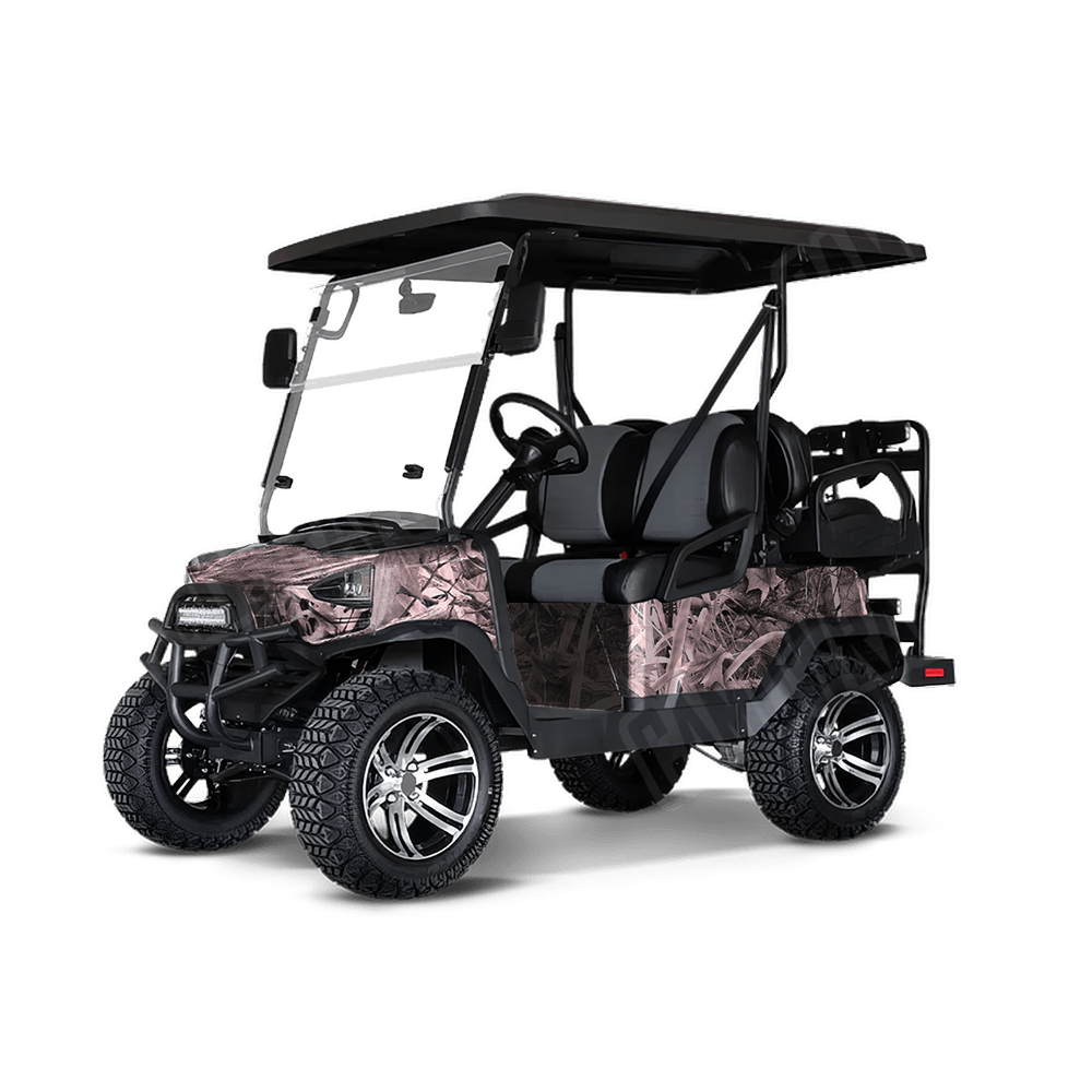 Nature Pink Grassland Golf Cart Camo Vinyl Wrap