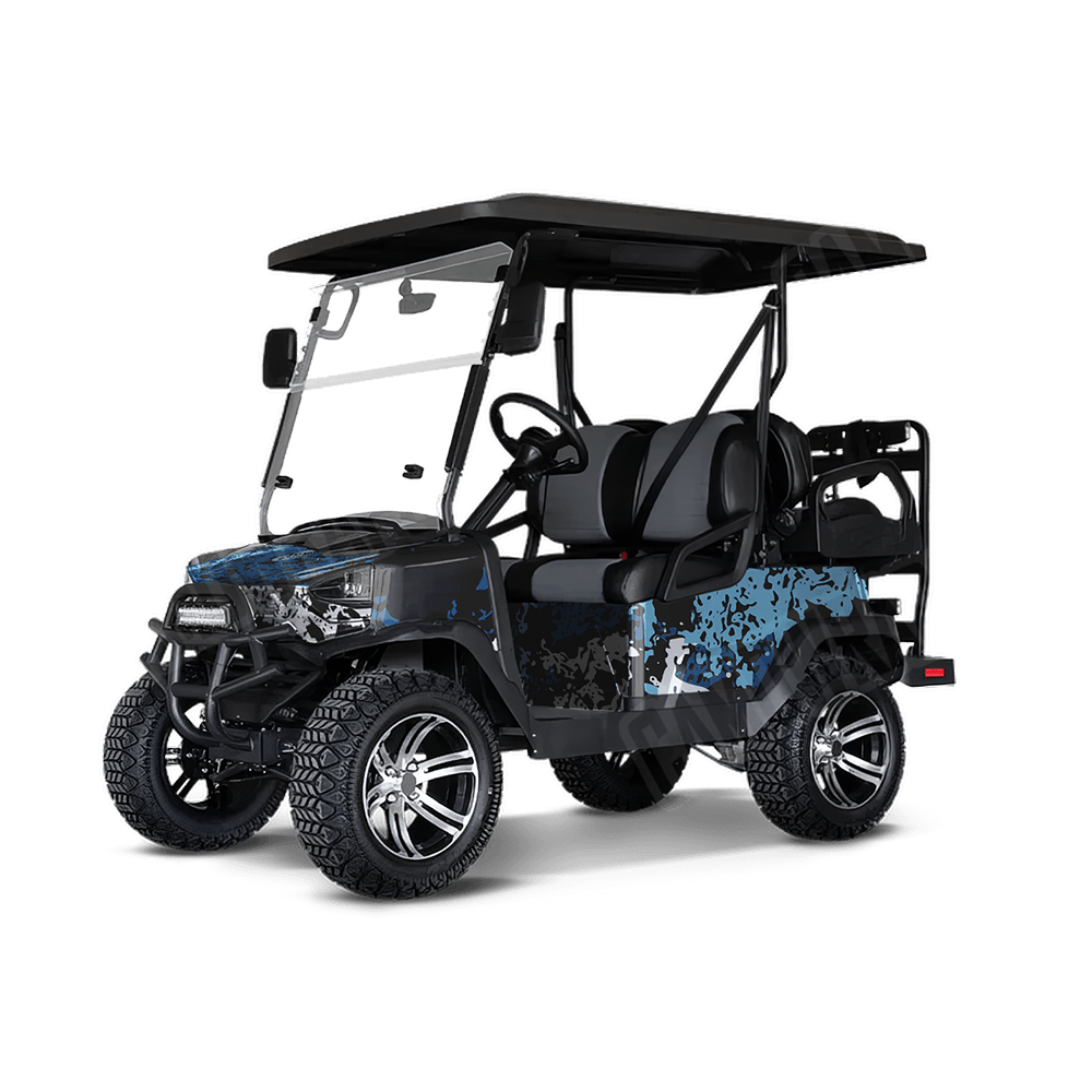 Pasted Baby Blue Golf Cart Camo Vinyl Wrap