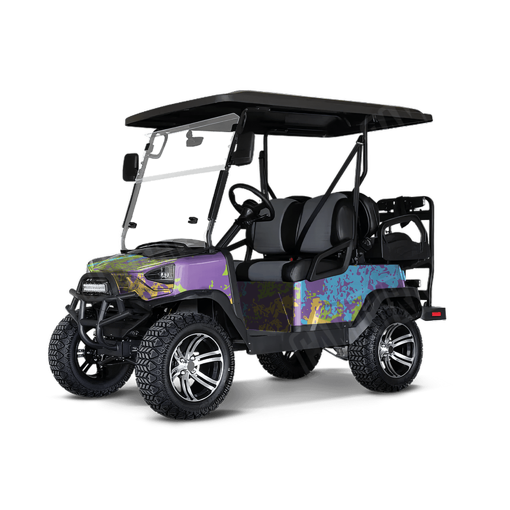 Pasted Carnival Golf Cart Camo Vinyl Wrap