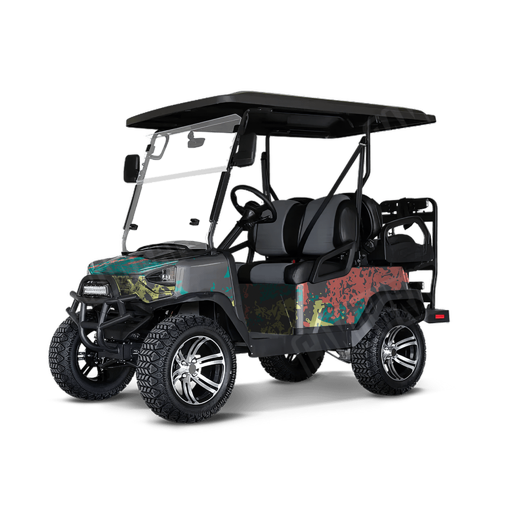 Pasted Fiesta Golf Cart Camo Vinyl Wrap