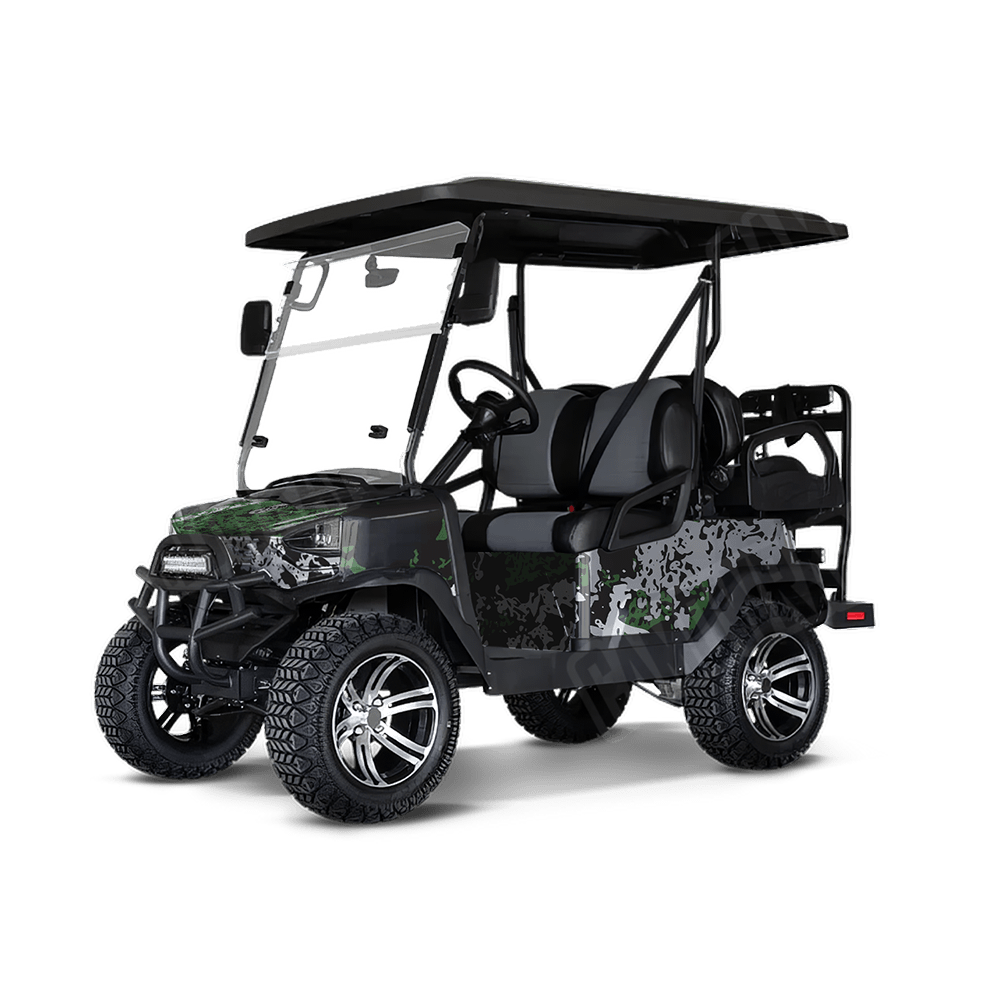 Pasted Green Tiger Golf Cart Camo Vinyl Wrap