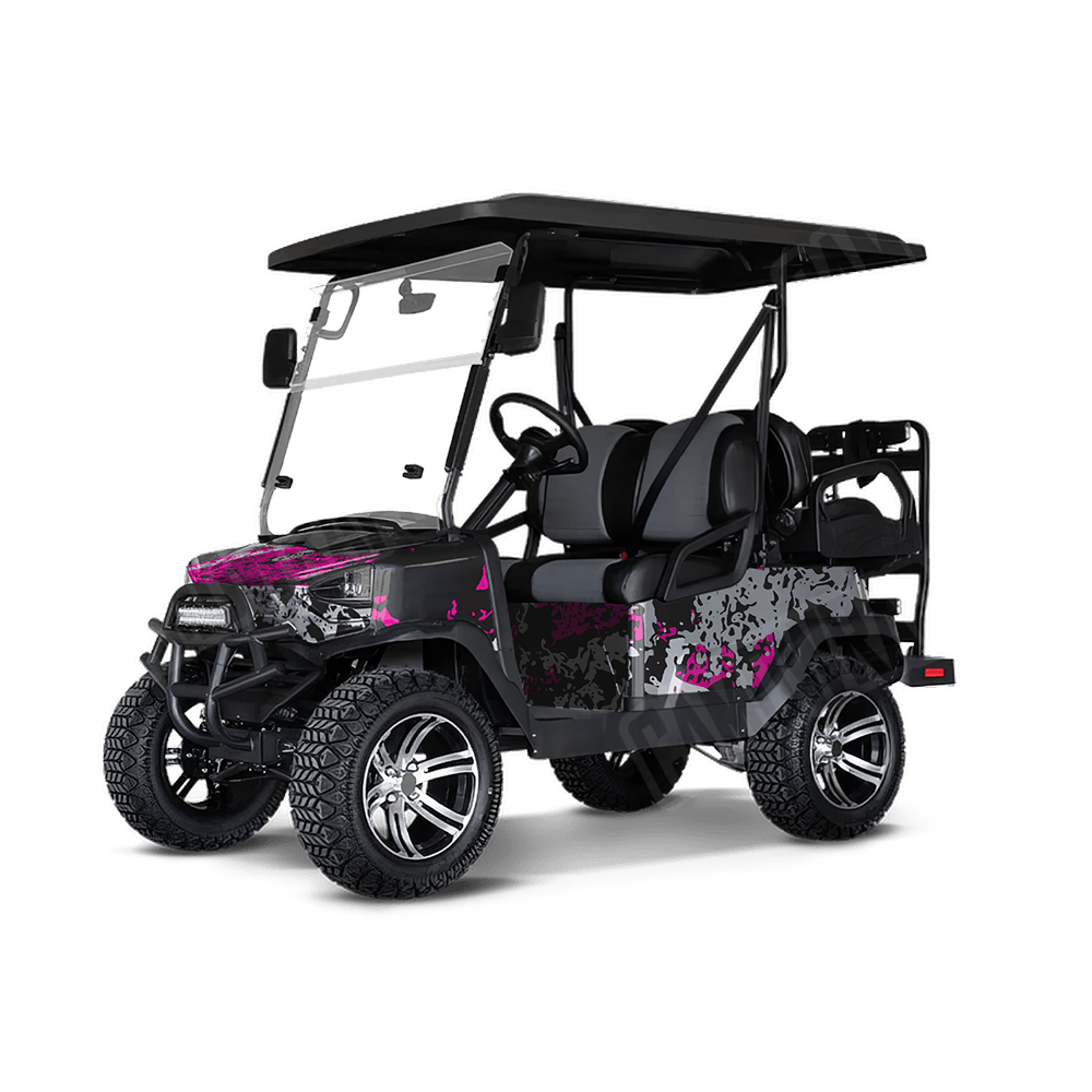 Pasted Magenta Tiger Golf Cart Camo Vinyl Wrap