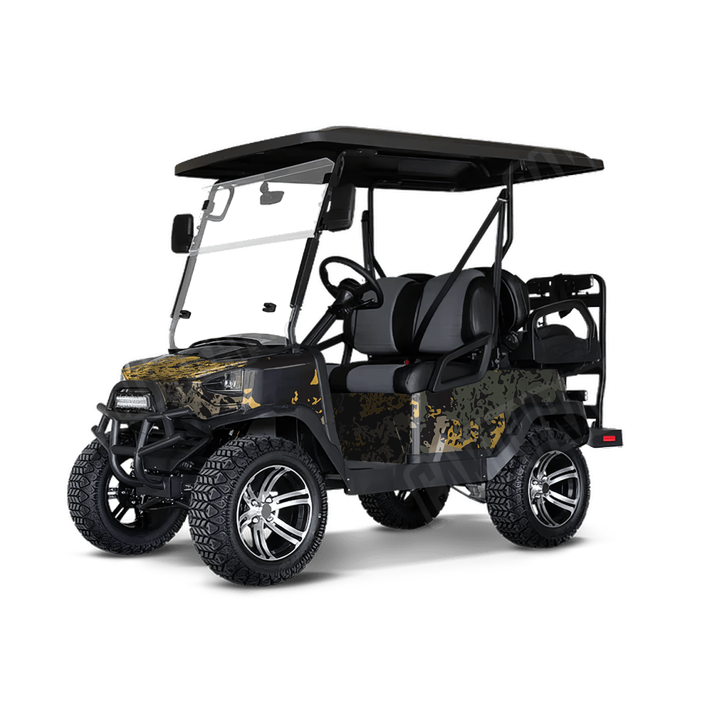 Pasted Militant Yellow Golf Cart Camo Vinyl Wrap