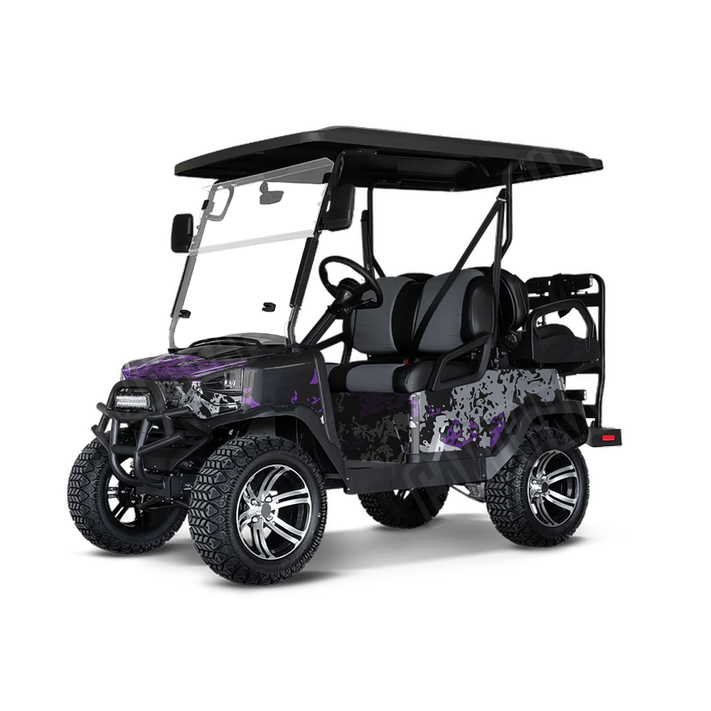 Pasted Purple Tiger Golf Cart Camo Vinyl Wrap