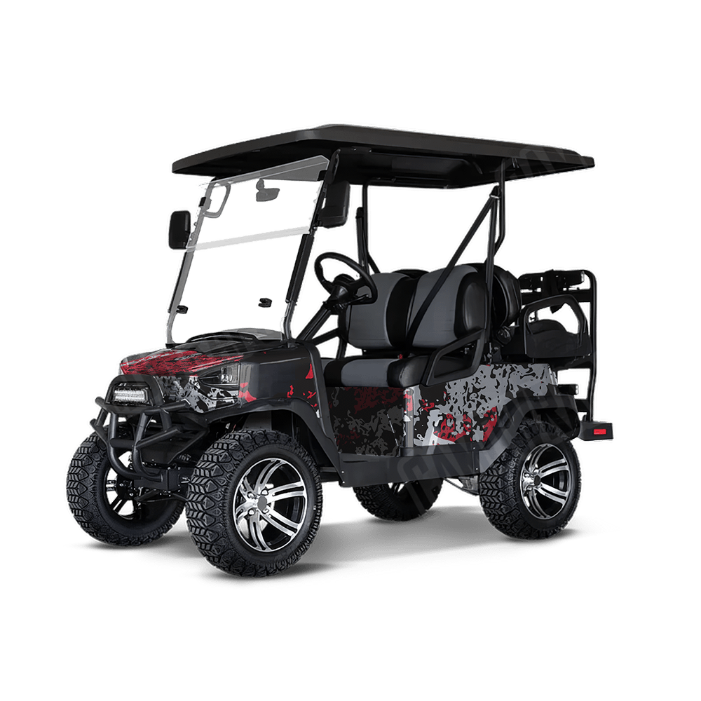 Pasted Red Tiger Golf Cart Camo Vinyl Wrap