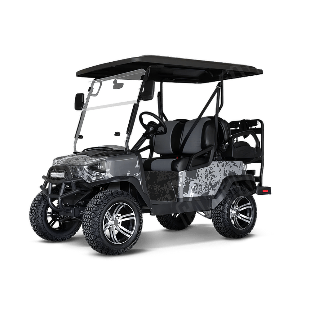 Pasted Snow Golf Cart Camo Vinyl Wrap