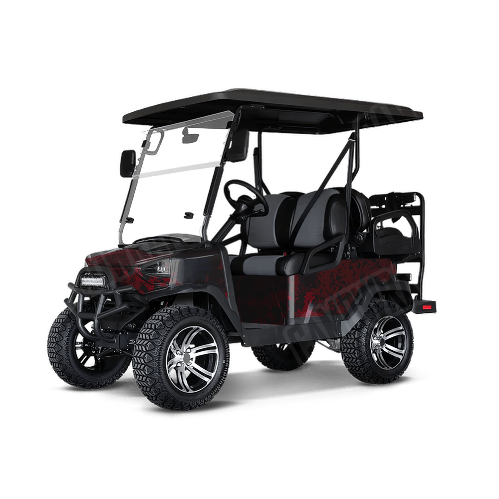 Pasted Vampire Red Golf Cart Camo Vinyl Wrap