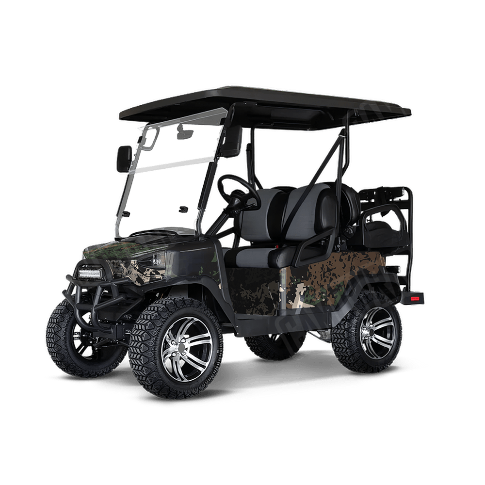 Pasted Woodland Golf Cart Camo Vinyl Wrap