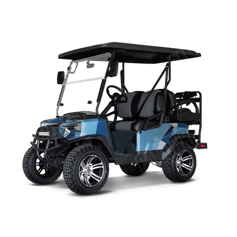 Shattered Baby Blue Golf Cart Camo Vinyl Wrap
