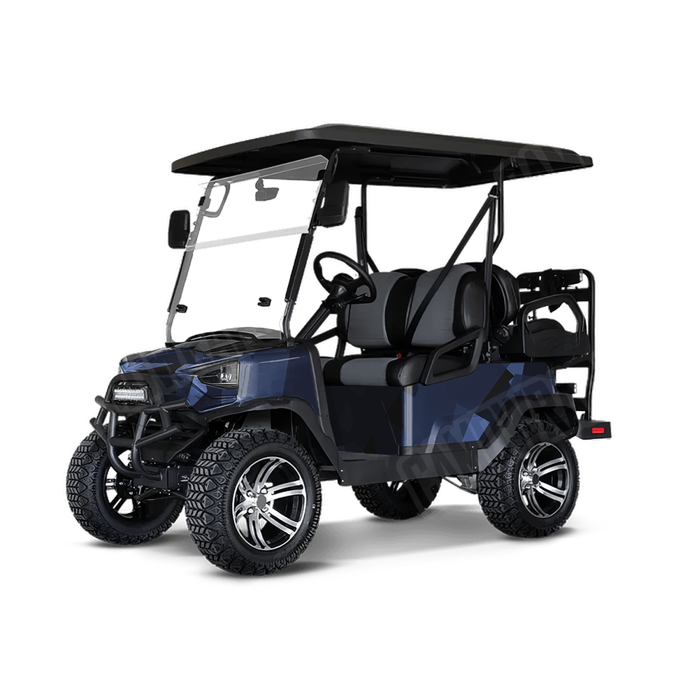 Shattered Blue Midnight Golf Cart Camo Vinyl Wrap