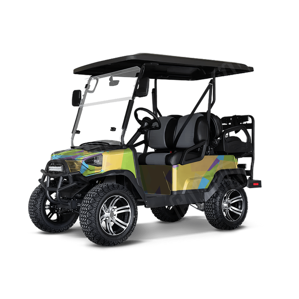 Shattered Carnival Golf Cart Camo Vinyl Wrap