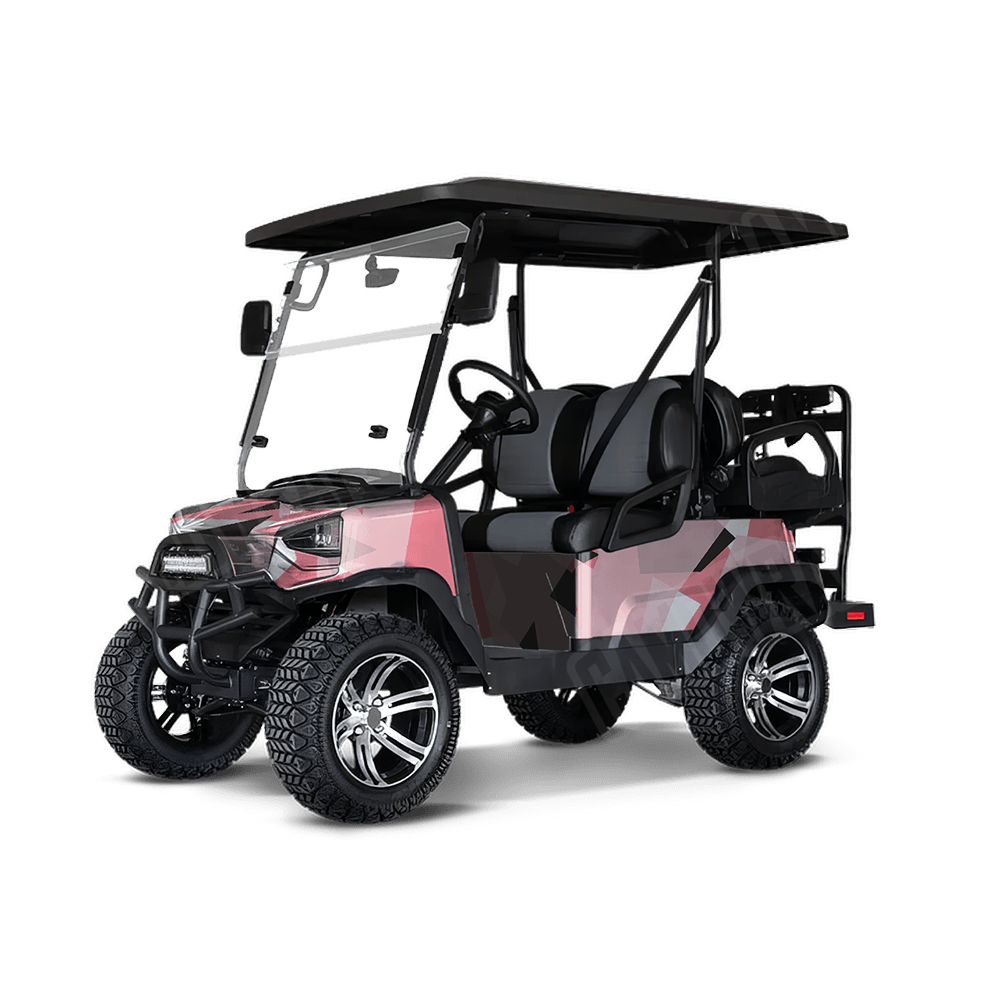 Shattered Pink Golf Cart Camo Vinyl Wrap