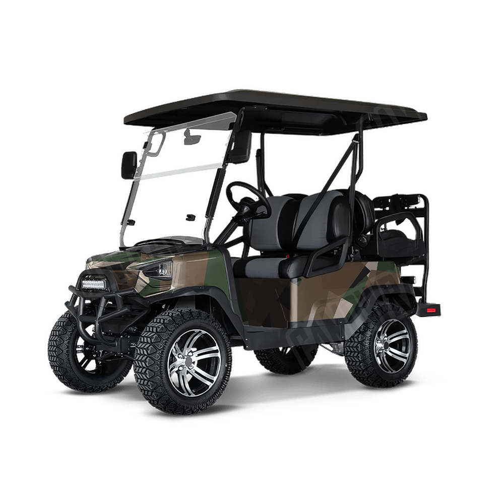 Shattered Woodland Golf Cart Camo Vinyl Wrap