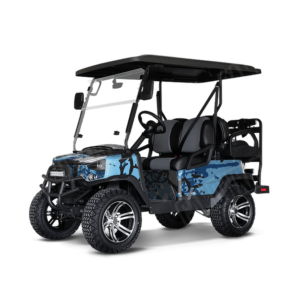 Tire Splatter Baby Blue Golf Cart Camo Vinyl Wrap