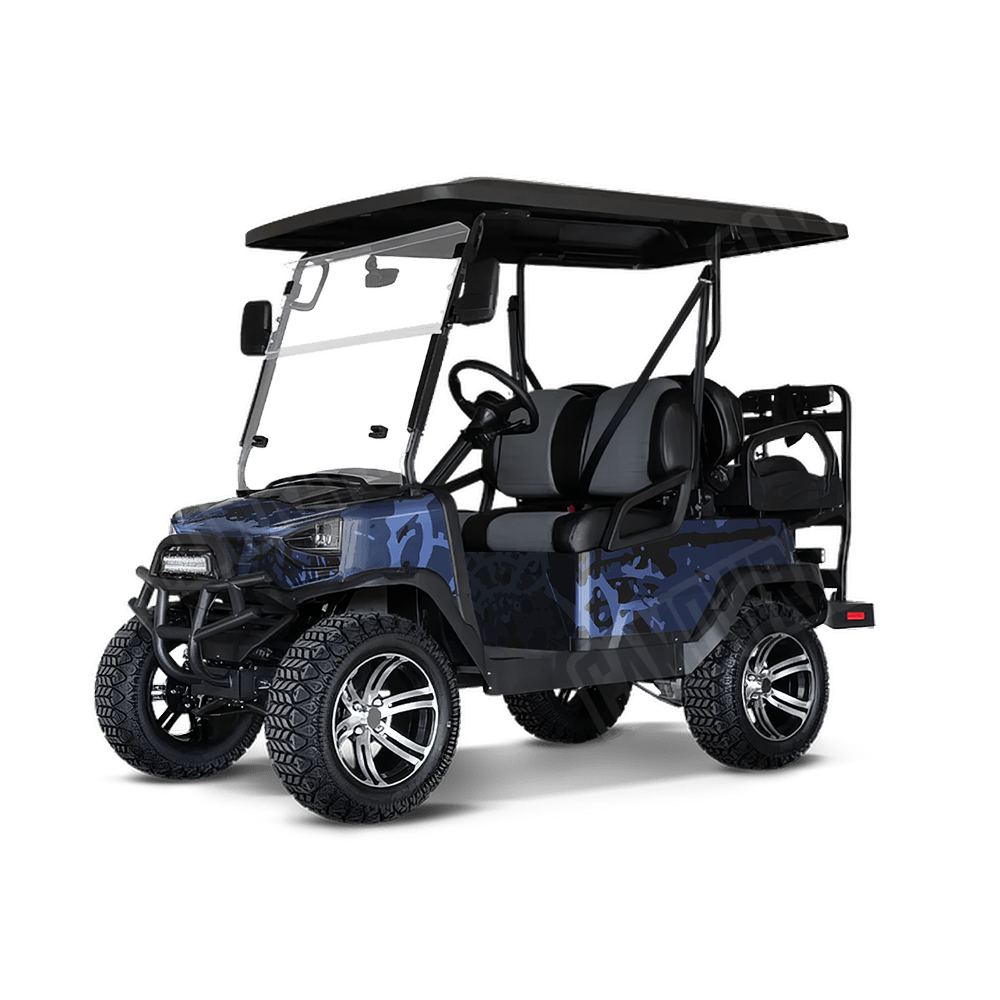 Tire Splatter Blue Midnight Golf Cart Camo Vinyl Wrap