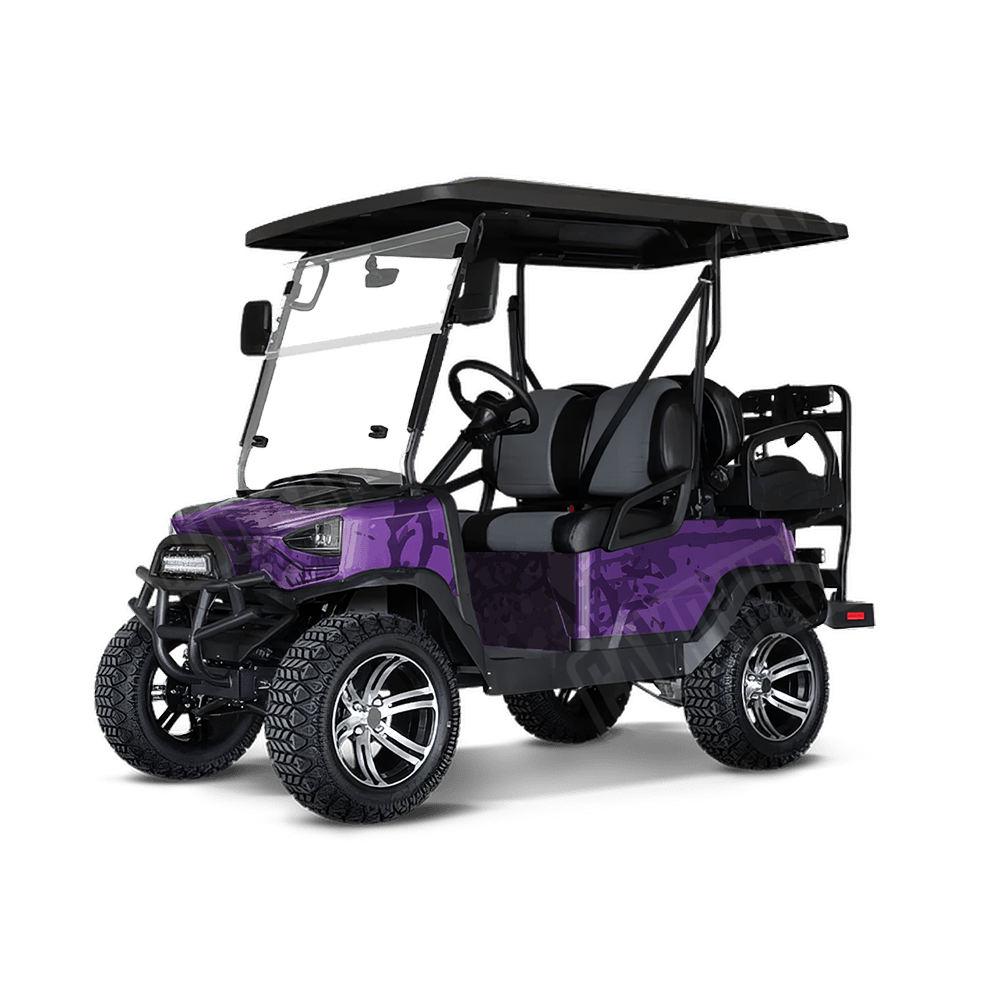 Tire Splatter Elite Purple Golf Cart Camo Vinyl Wrap