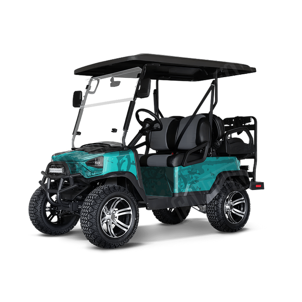 Tire Splatter Elite Tiffany Blue Golf Cart Camo Vinyl Wrap