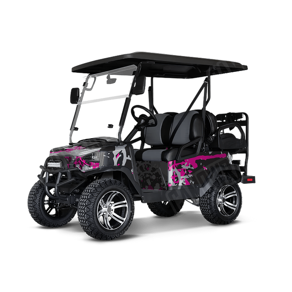 Tire Splatter Magenta Tiger Golf Cart Camo Vinyl Wrap