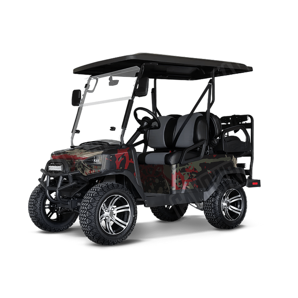 Tire Splatter Militant Red Golf Cart Camo Vinyl Wrap