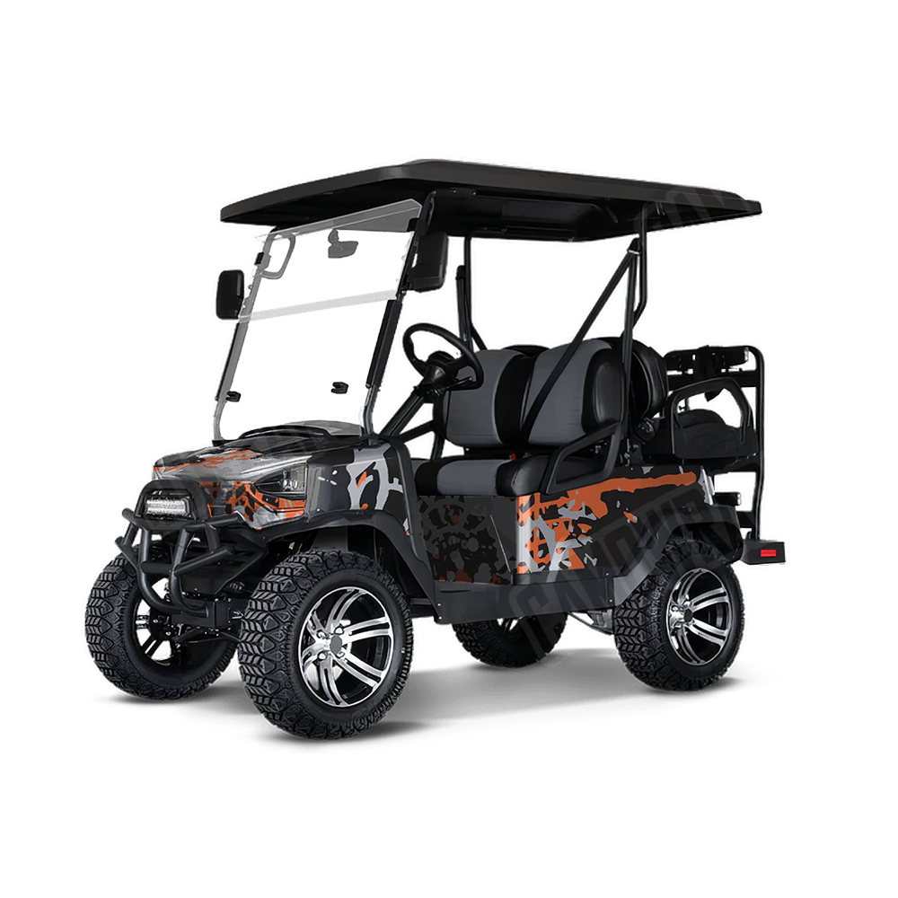 Tire Splatter Orange Tiger Golf Cart Camo Vinyl Wrap