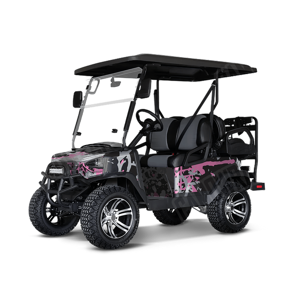 Tire Splatter Pink Tiger Golf Cart Camo Vinyl Wrap