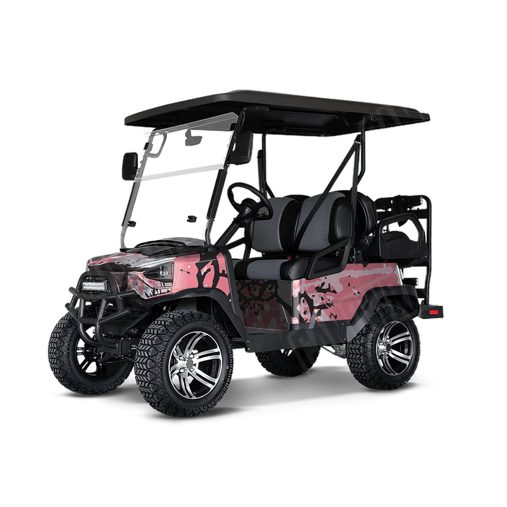 Tire Splatter Pink Golf Cart Camo Vinyl Wrap