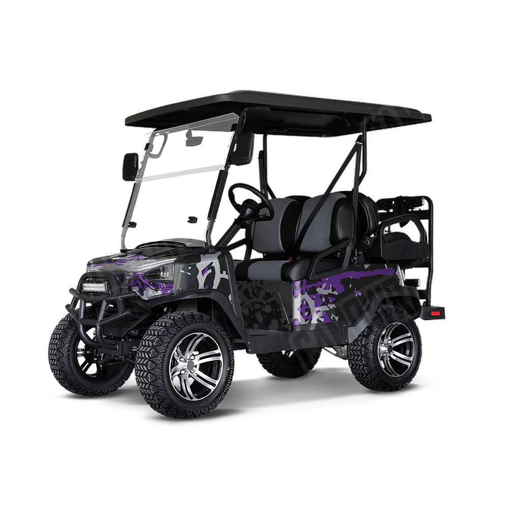 Tire Splatter Purple Tiger Golf Cart Camo Vinyl Wrap