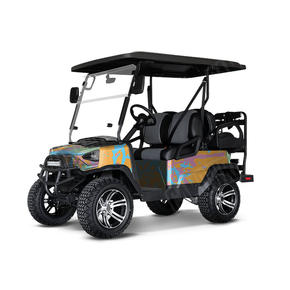 Tire Splatter Sherbert Golf Cart Camo Vinyl Wrap