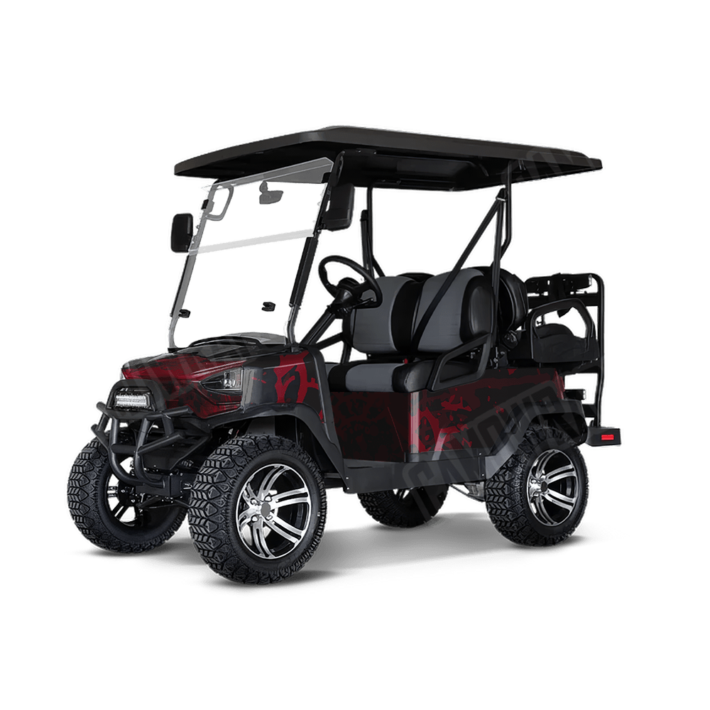 Tire Splatter Vampire Red Golf Cart Camo Vinyl Wrap