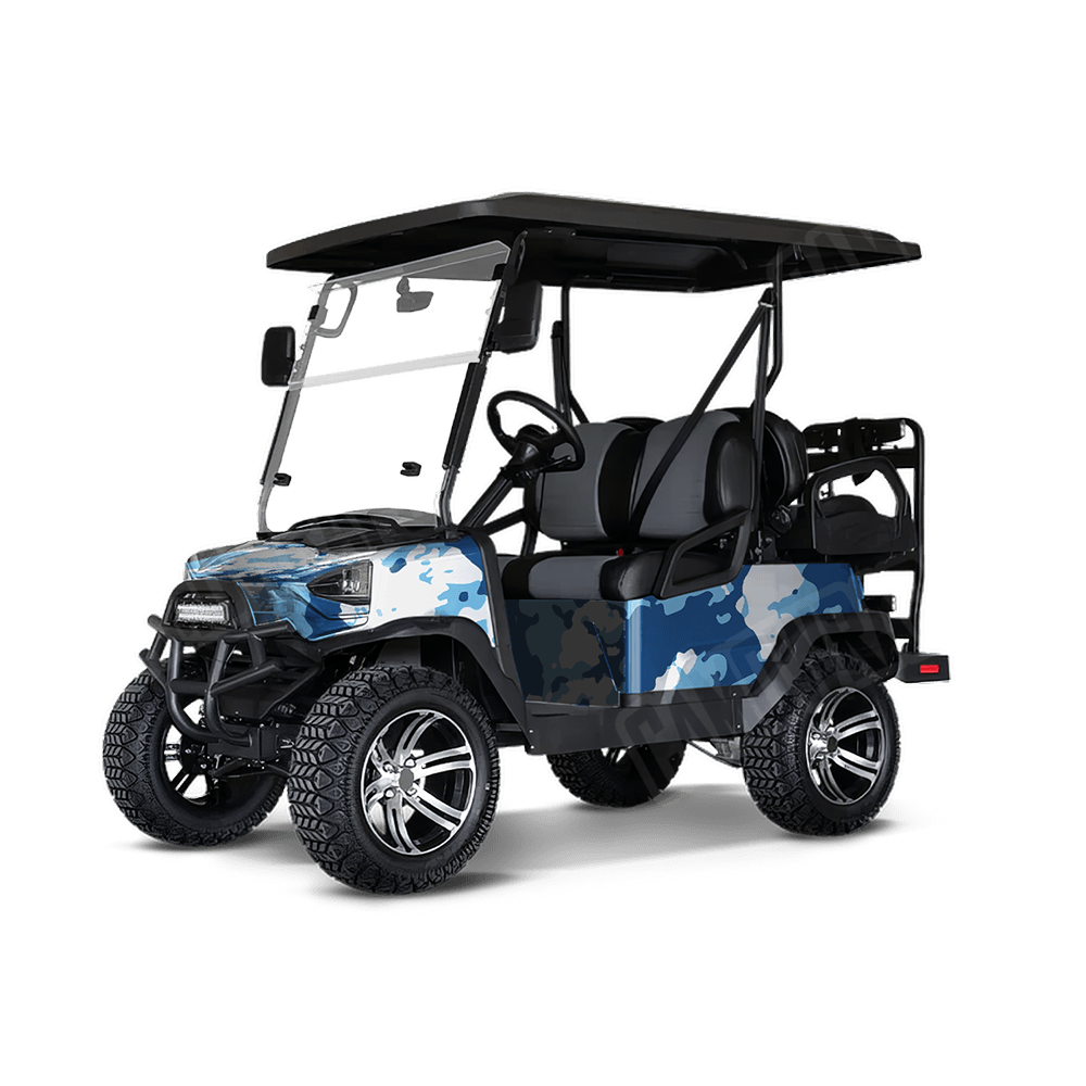 Treetop Baby Blue Golf Cart Camo Vinyl Wrap